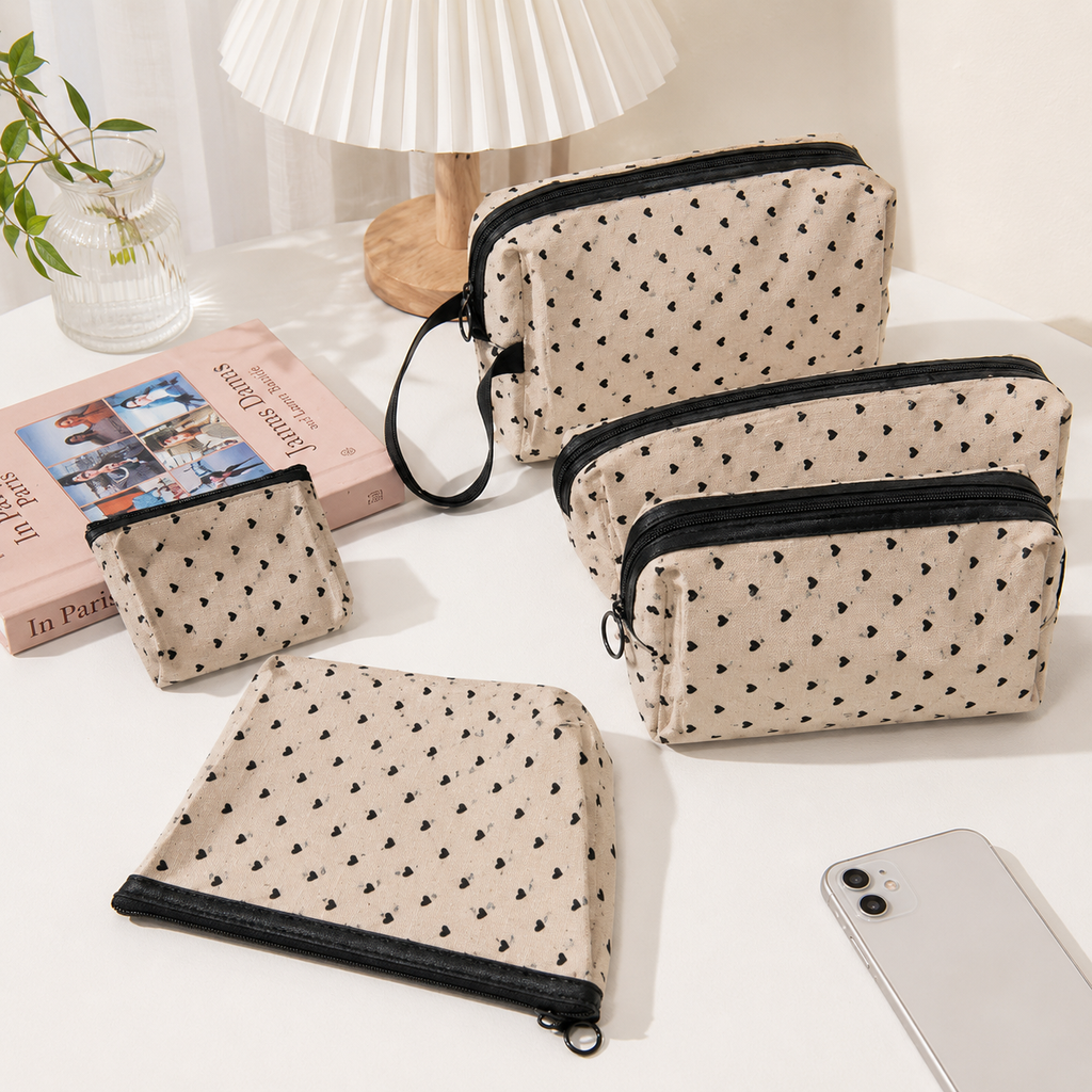 Heart Transparent Mesh Makeup Bag