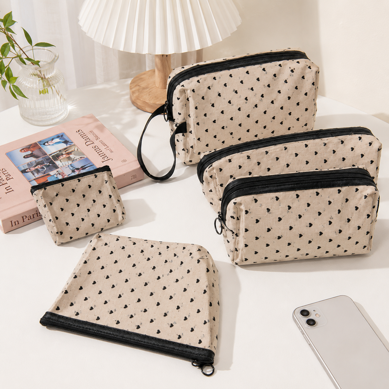 Heart Transparent Mesh Makeup Bag